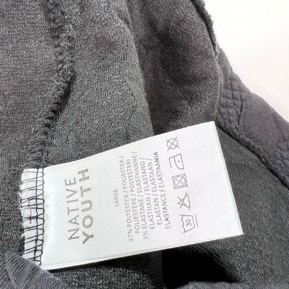 Native Youth Sweater Womens Large Black Stretch Cable Knit Buttoned Shoulder - Picture 7 of 11